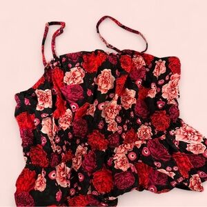 Old Navy Red and Black Floral Camisole